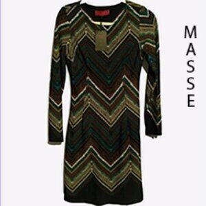 NWT MELISSA MASSE SIZE SMALL DESIGNER DRESS LONG SLEEVED "MADE TO MEASUR…